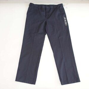 Van Heusen Men's No Iron Classic Fit Pants 42 x 34 NWT Navy Blue Flat Front